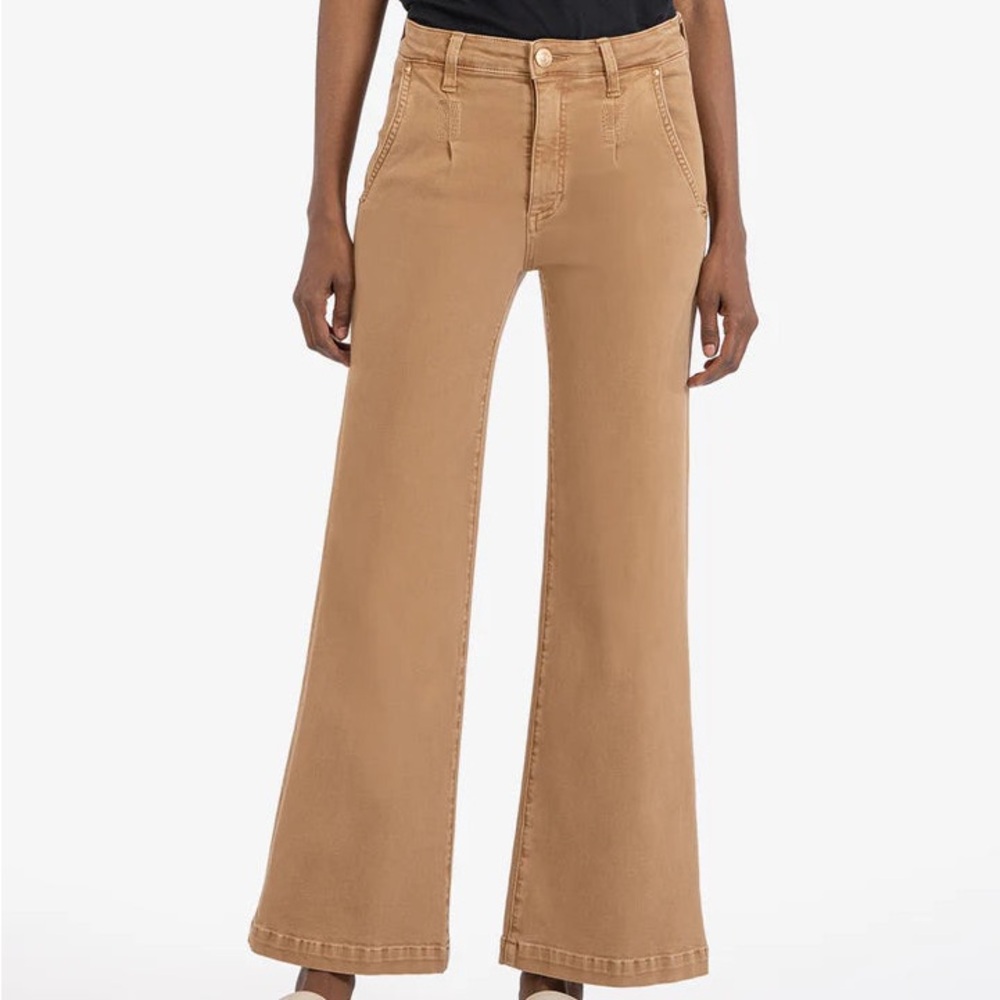 Kut From the Kloth Meg High Rise Wide Leg Flare Toffee Denim Jeans